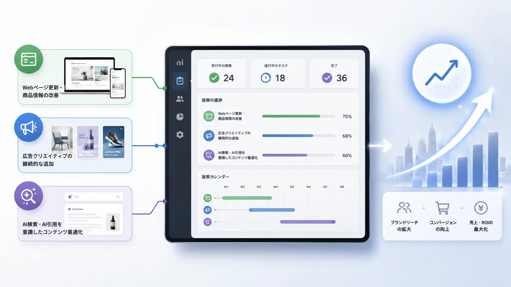 成長指標とマーケティング施策を管理する分析ダッシュボード