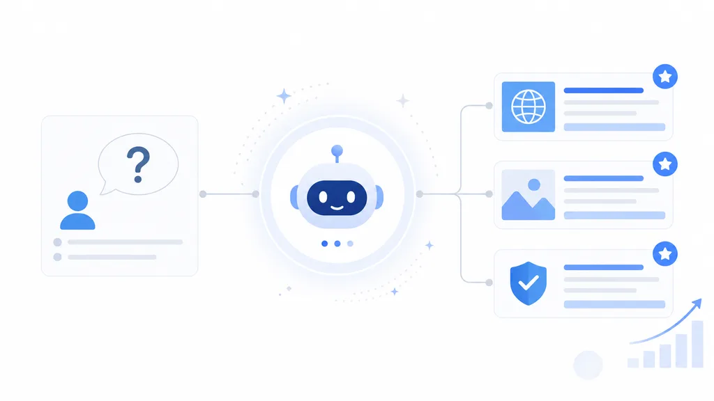 A business infographic image explaining the relationship between AI search and brand visibility