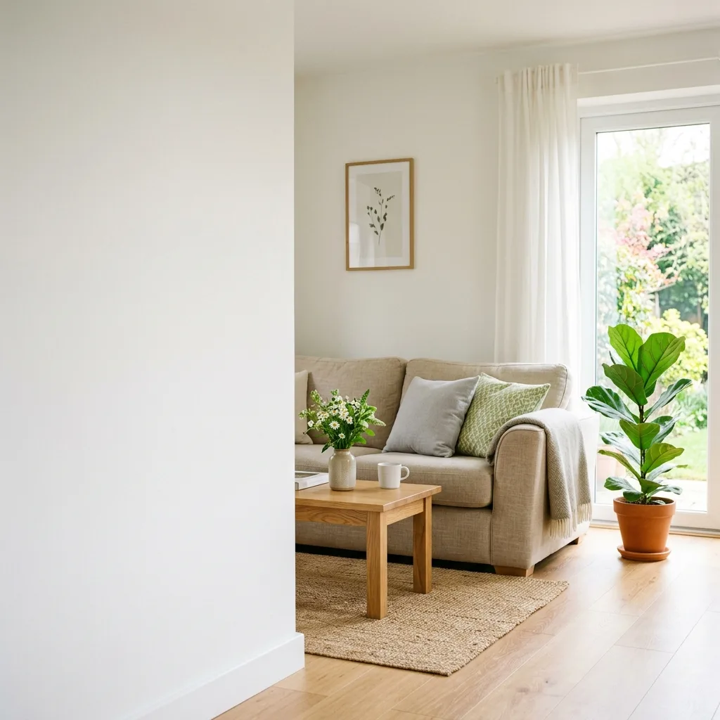An ad banner background image of a living room generated by Nano Banana
