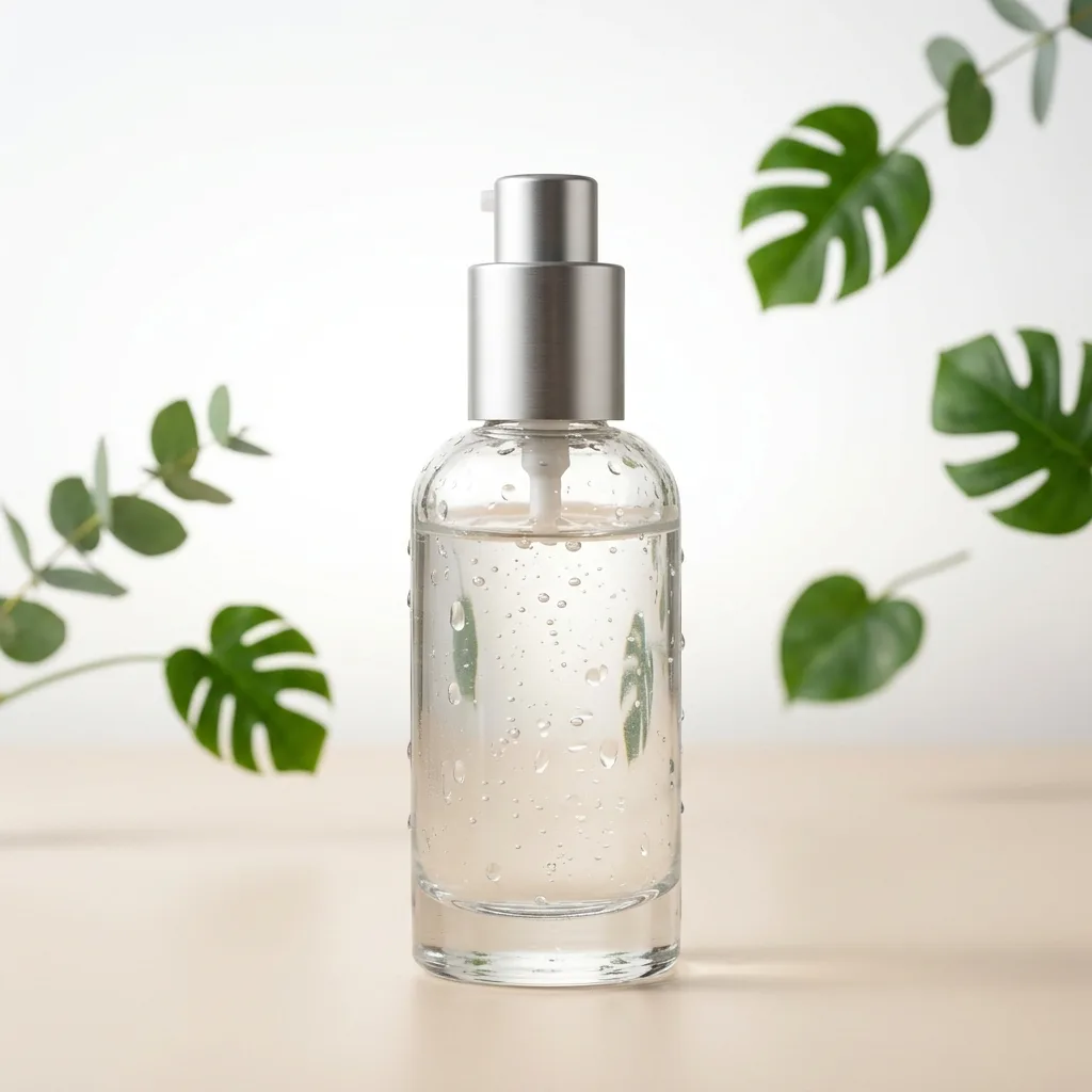 A skincare bottle product image generated by Nano Banana