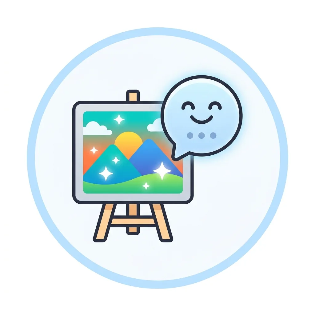 A social media icon image of a canvas and speech bubble generated by Nano Banana